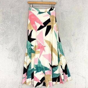 Lulu's Seashell Tropical Print Maxi Skirt Size Small Star Beachy Nautical RD6016